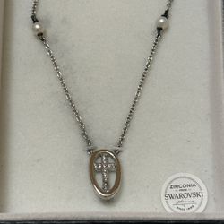 Sterling Silver Swarovski Cross Necklace