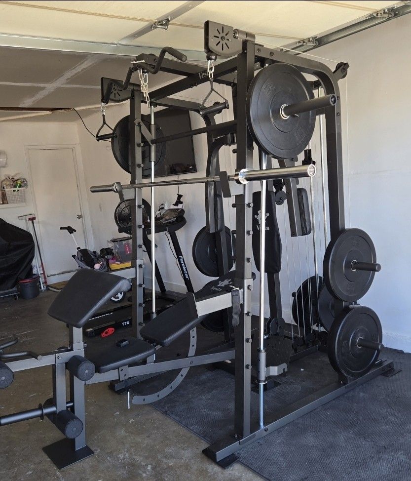 Smith Machine 2001 | Multi-Use Adj Bench | Gym Equipment | Fitness | Squat Rack | Excercise |🔴WEIGHTS AND BARBELL SOLD SEPARATELY 🔴 FREE DELIVERY 🚚