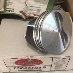 CHEVY  350 Engine Tech P3093 .030 Hyper Coated  Pistons