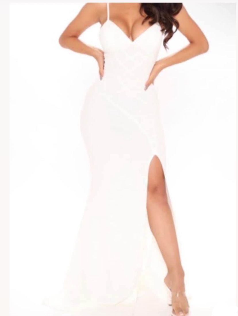 White Fashionnova Dress Size Small