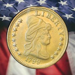 1799 Draped Bust Ten Dollar Gold Plated Novelty Coin Modern Restrike Token #2707