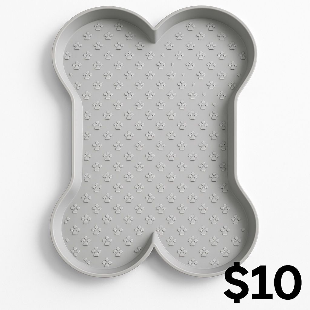 Dog Bone-Shaped Feeding Mat – Non-Slip, Easy-Clean Tray