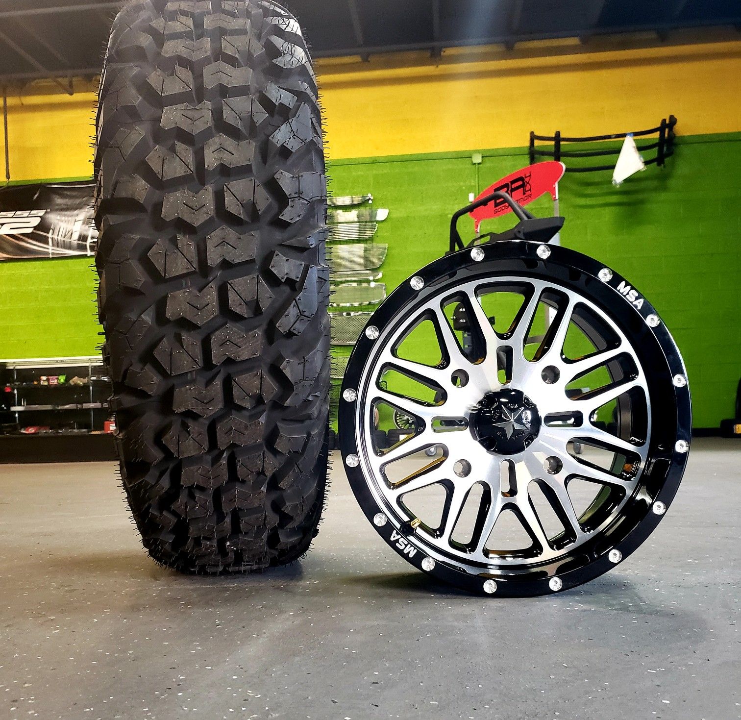 new MSA 15x7 4x156 Wheels & 32x9.5-15 MotoVator Dot Tires for Polaris RZR UTV ATV SIDE BY SIDE ( WE FINANCE )