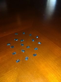 Beautiful Blue Topaz stones. They were originally a bracelet. There are 18 total stones. Bought in the Caribbean.