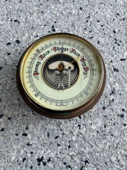Vintage 4” Round Barometer Gauge. Made in W. Germany. Good Working Condition.