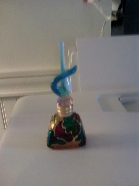 Vintage Perfume Bottle Blown glass Top 35.00
