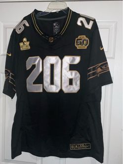 Seattle Seahawks 12th Fan #206 Carbon Black / Gold Super Bowl Champions Ring Ceremony Game Jersey Seattle Seahawks Vapor Stitched "SEA TOWN" #206 50t