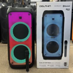 ‼️🔥2022 SALE🔥‼️4100W Dual 10" Bluetooth Portable Rechargeable Speaker with wireless mics