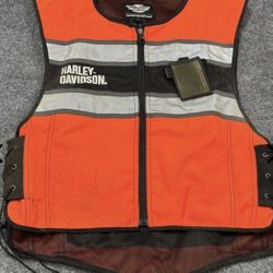 Harley-Davidson Genuine MotorClothes Orange Reflective Safety Vest Size Xl-3XL