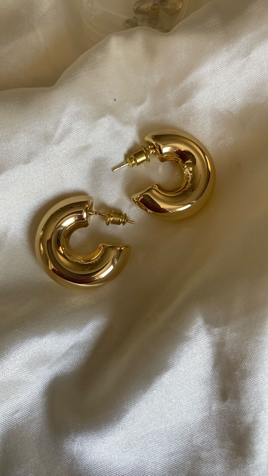 Chunky Hoops Gold Plated Earrings 