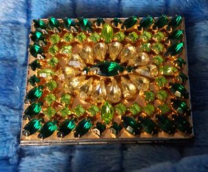 Elgin American 1950's Rhinestone Powder Compact