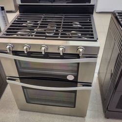 WHIRLPOOL GOLD DOUBLE OVEN STOVE OPEN BOX ITEM 3MM68