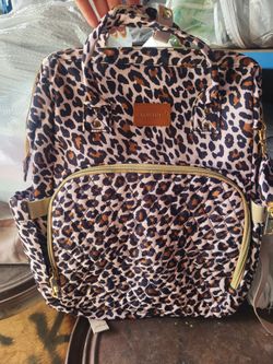 Cheetah print diaper bag