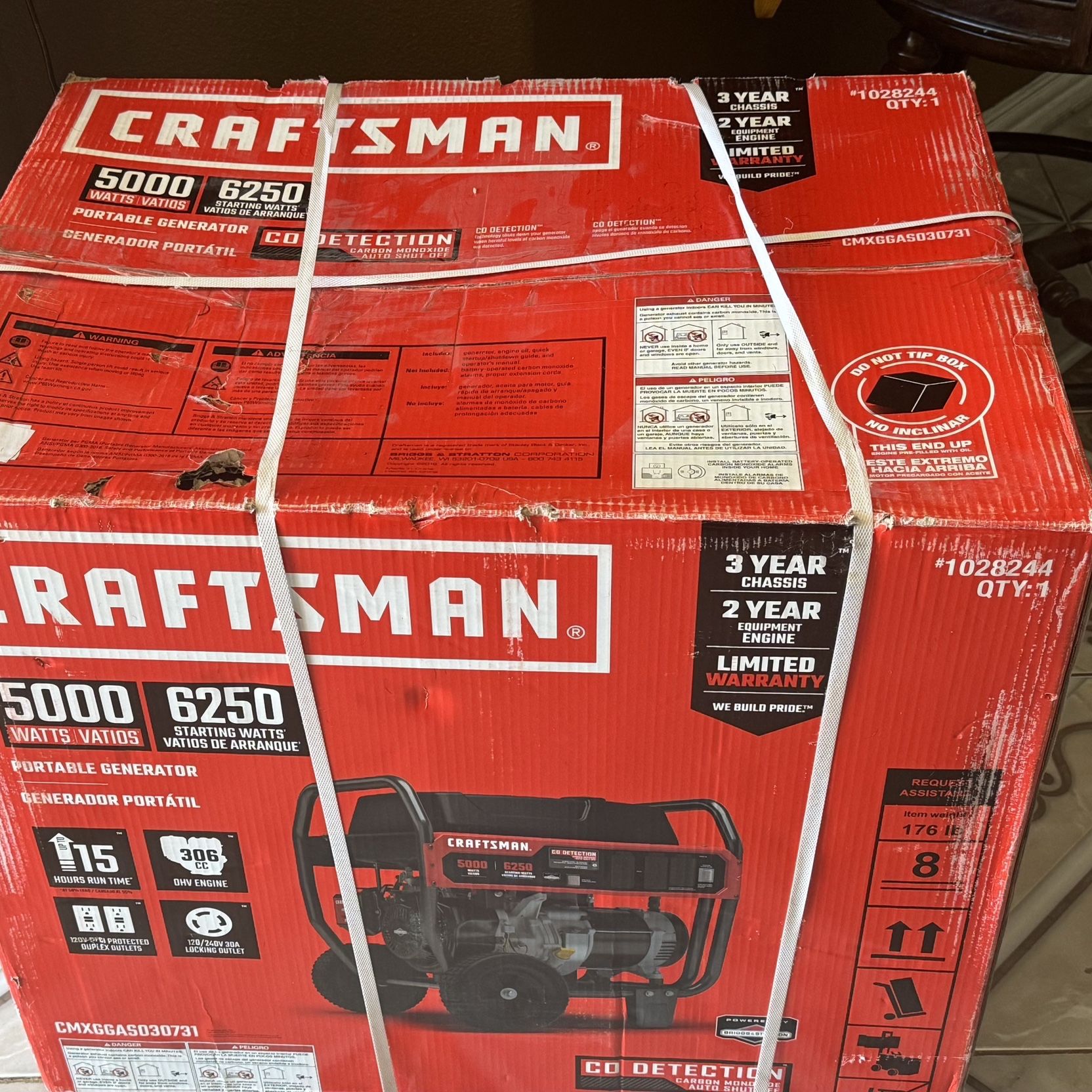 CRAFTSMAN 5000-Watt Gasoline Portable Generator with Briggs & Stratton Engine