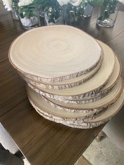 Set of (10) 12-13 Inches Large Wood Slices