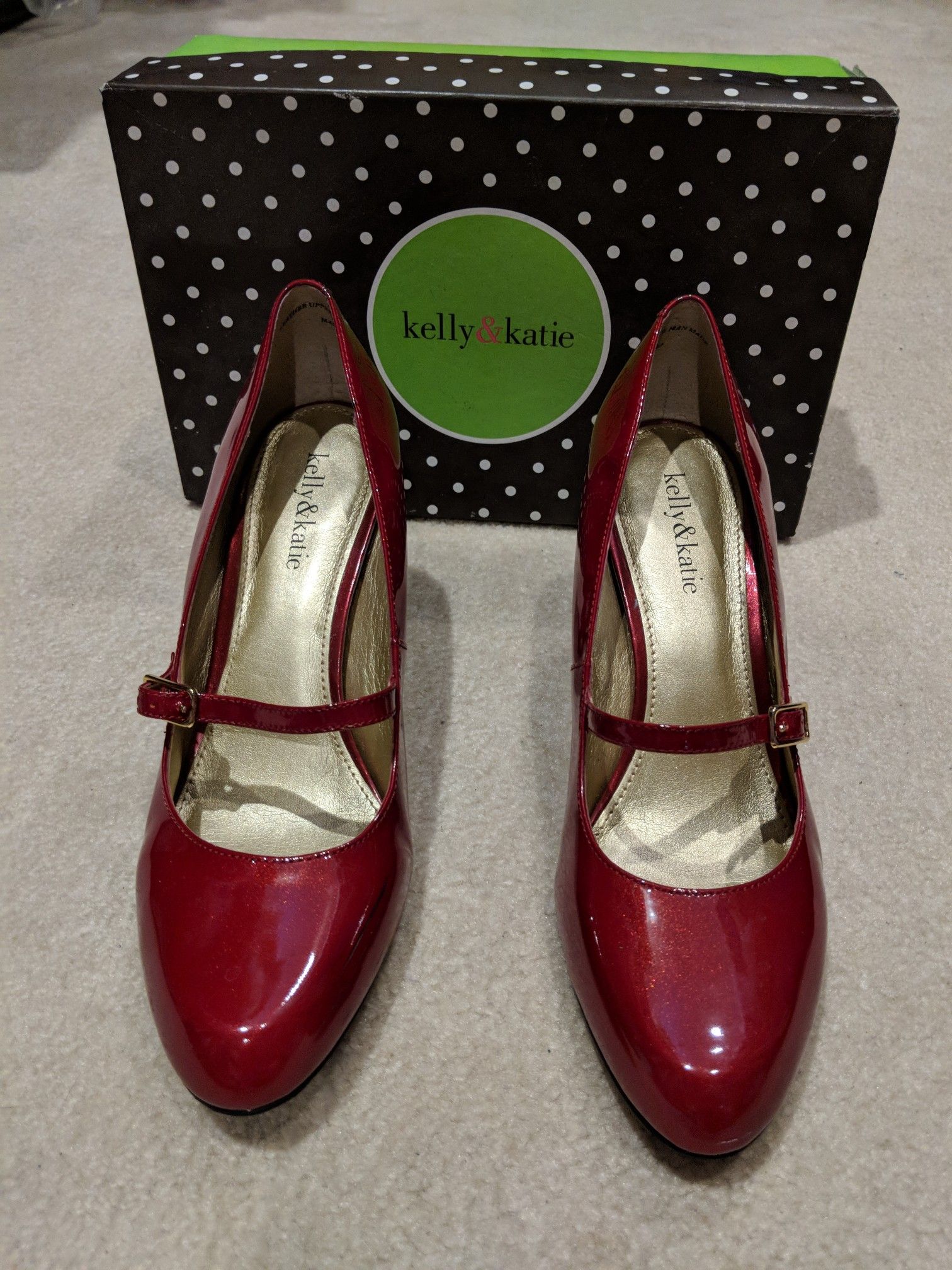 Size 9 1/2 Red high heels worn once