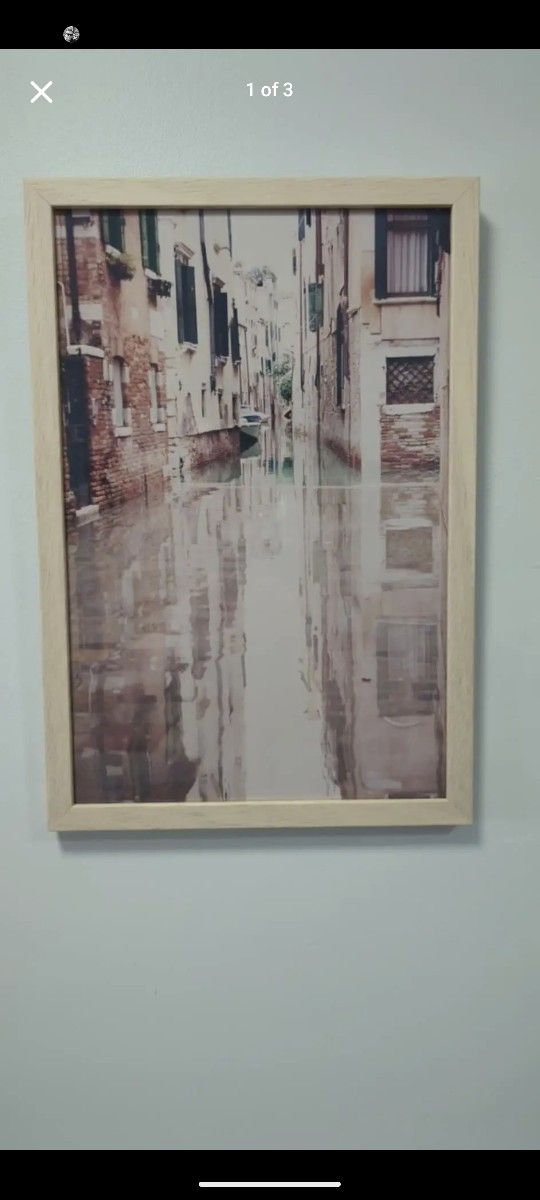 "Reflected In The Floods" by Laura Evans in a Light Wood Frame 12"x 18" ***NEW***