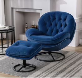 Swivel accent chair and ottoman
