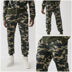 NEW True Religion Men Size M Camo Core Jogger Sweatpants Green MSRP $99