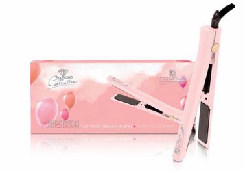Royale Diamond Collection 1.25” Ceramic Flat Iron – Pastel Pink