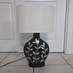 Pacific Coast Lighting Black Table Lamp Shell Leaf Inlay 24.5”