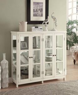 Beautiful Glass Doors! 2 Door Accent Cabinet! Brand New!