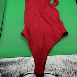 Free People Red One Piece Body Suit Wide Strap