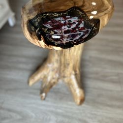 Olive wood epoxy table