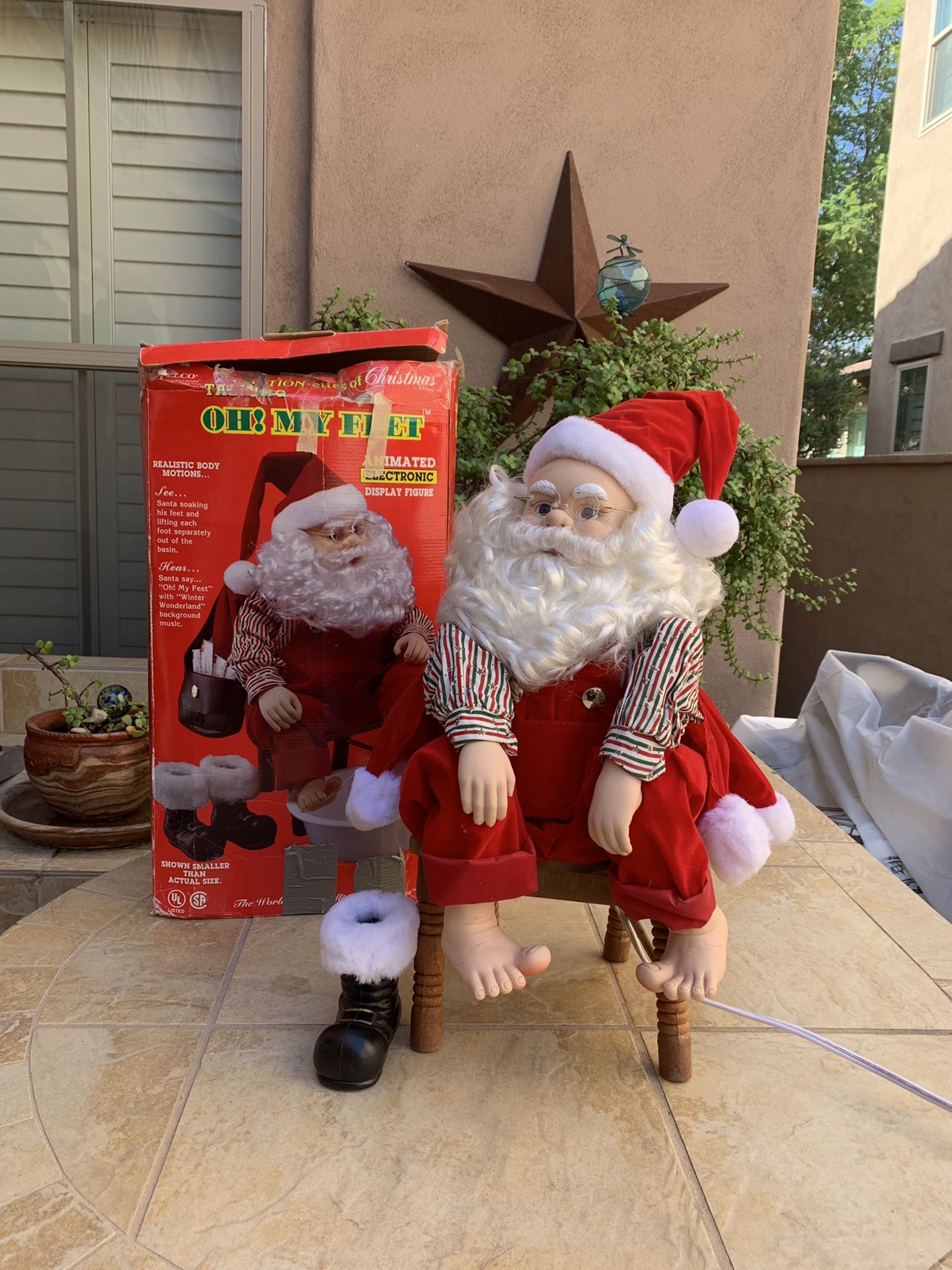 Telco Animated Santa Claus OH! MY FEET Motionettes Soaking His Feet WORKS