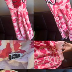 PINK CAMO BAPE HOODIE - XXL - ZIP UP