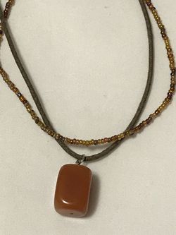 Beaded amber necklace