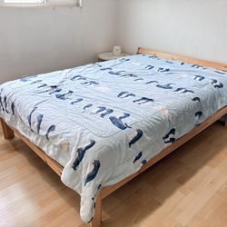 Moving Sale – IKEA NEIDEN Bed Frame (Full Size) – Solid Pine – With Slats  $80