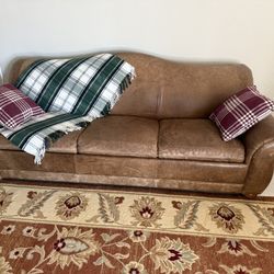 Queen-Size Leather Sofa Bed