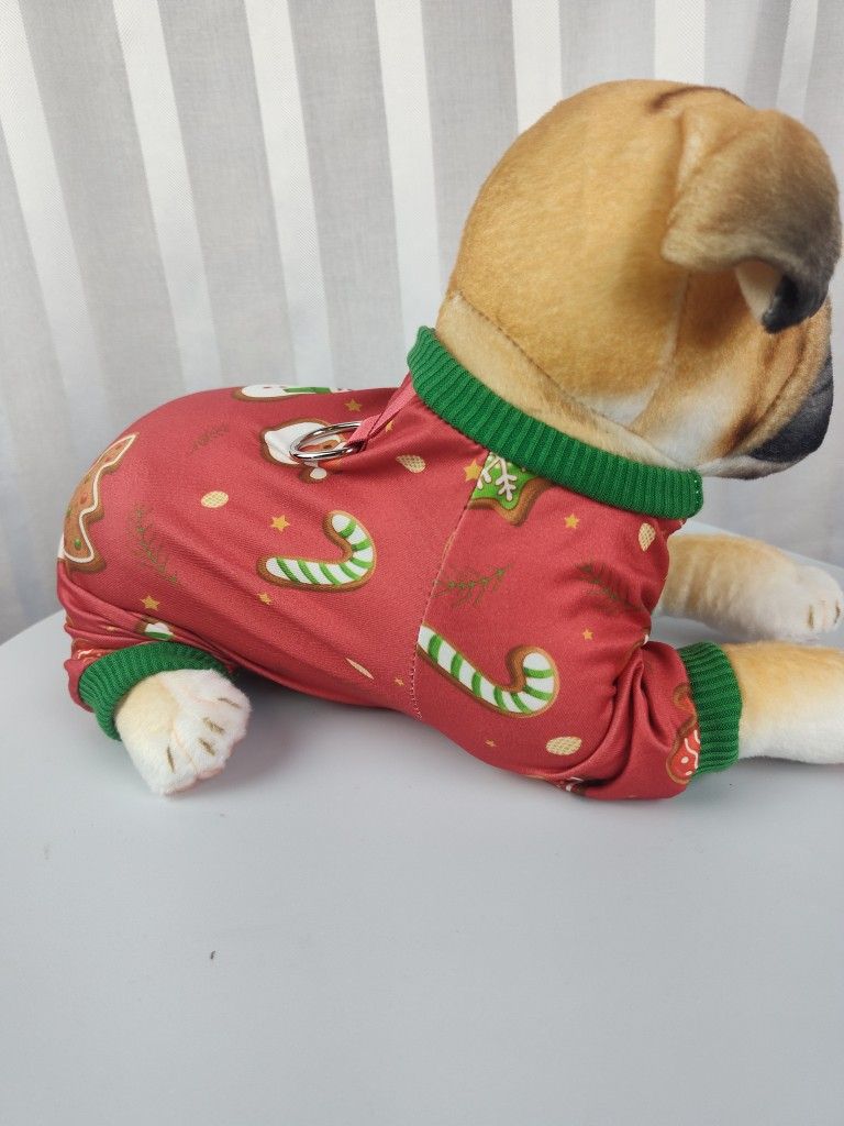 Dog red Christmas PJ'S Onesie Size Small