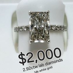 Almost 3ctw Lab Diamond Ring 14k Size 7