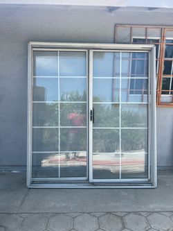 Aluminum sliding glass door white double glass