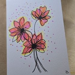 Handpainted Notecards, Simple And Classic, 4x6, #9