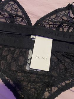 black gucci lingerie set