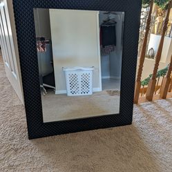 2 Diamond Framed Black Mirrors 29.5x35.5in
