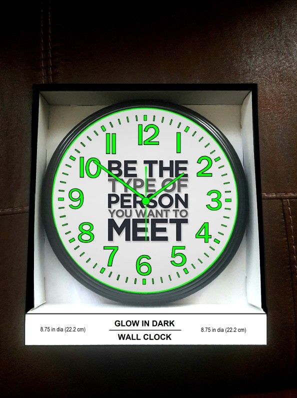 Office Home Studio Glow in the Dark Wall Clock New!