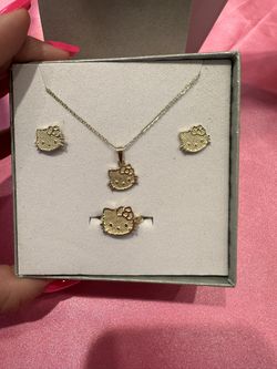 14k Gold Hello Kitty Set
