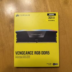 CORSAIR - VENGEANCE RGB 32GB (2x16GB) DDR5 6000MHz C36 UDIMM Desktop Memory - Black
