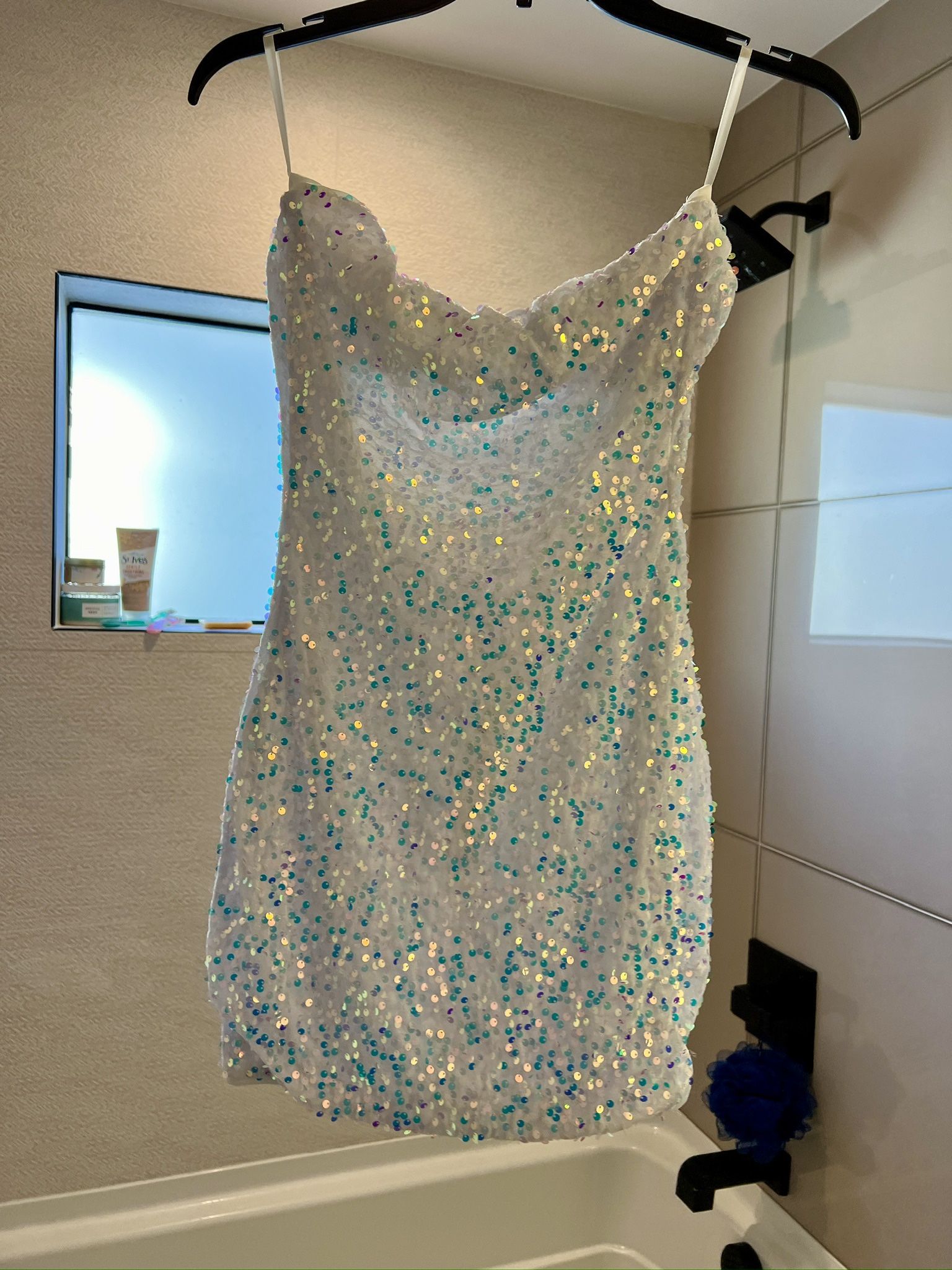 White Glitter Dress