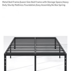 $30 Brand New New Jeto 12 Inch Queen Metal Bed Frame,Queen Size Bed Frame with Storage Space,Heavy Duty Sturdy Mattress Foundation, Easy Assembly, No 