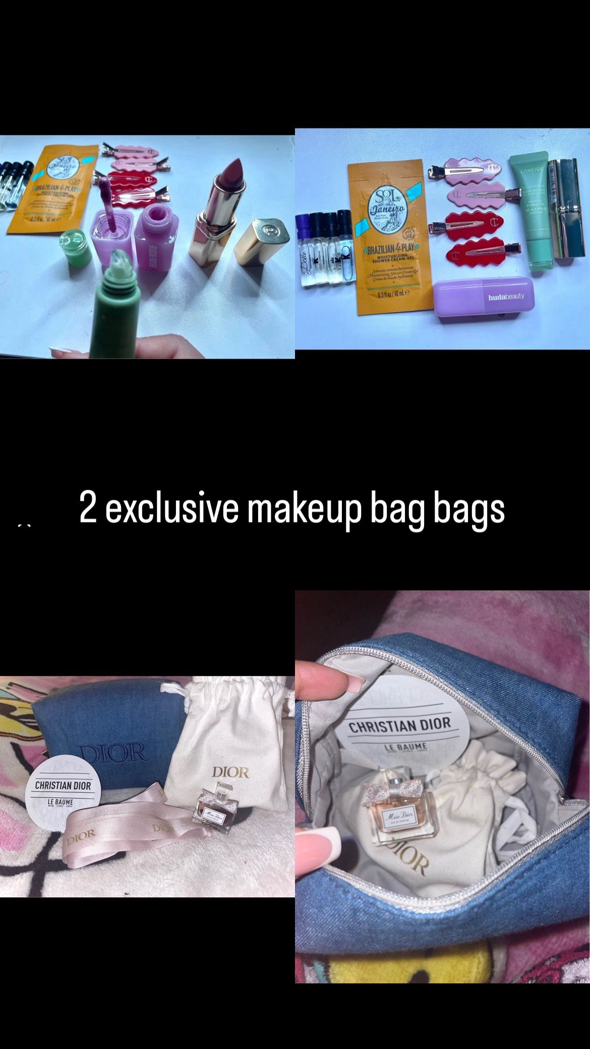 2 exclusive sephora/dior makeup bags