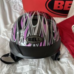 Authentic Mint Condition Bell Motorcycle Pit Boss Helmet Pink/Purple Flames