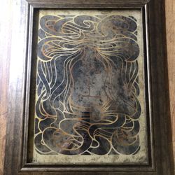 Antique Mirror Art-original Painting -kiss 