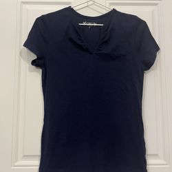 Cato Navy Blue Size Small Short Sleeve Shirt For Women