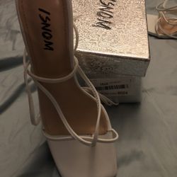 Isnom Lace up heels sandals for women