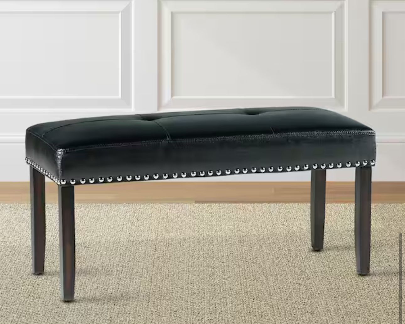Black Vinyl Dining Bench